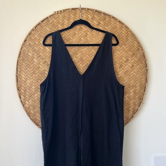 WOMEN’S DEIJI STUDIOS THE BLACK TIE SLIP DRESS 100% FRENCH LINEN WORN ONCE - Picture 8 of 15